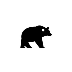 Fototapeta premium Minimalist black bear logo design featuring a simple, modern icon suitable for various branding purposes