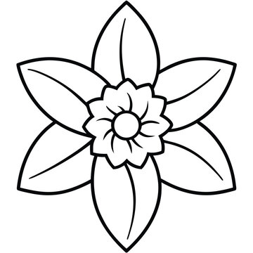 recommend clip art: Daffodil flower line art vector on white background
                    