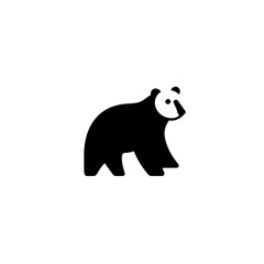 Fototapeta premium Minimalist black and white bear logo icon designed in vector format for modern branding and graphic projects