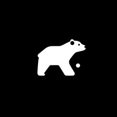Minimalistic bear logo design featuring a simple white icon against a black background suitable for various branding applications