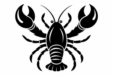 lobster silhouette line art vector illustration with a white background