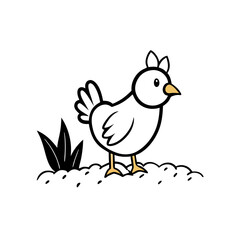 Chicken pecking at the ground