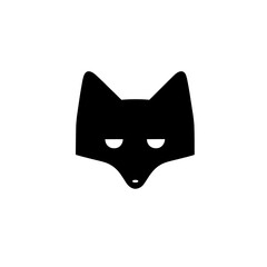 Fototapeta premium Minimalist vector icon featuring a black fox face design with simple outlines and a modern aesthetic