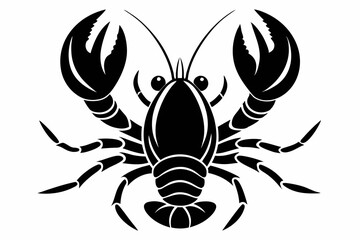 lobster silhouette line art vector illustration with a white background
