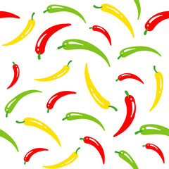 Seamless pattern with chilli peppers. Vector illustration EPS 10	
