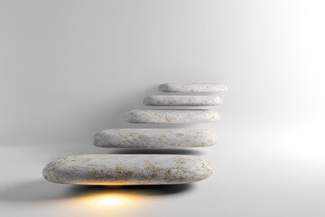 Fototapeta premium A visual representation of stacked stones against a white background