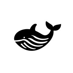 Fototapeta premium Creative minimalist whale logo design in black and white, emphasizing simplicity and elegance suitable for various branding needs