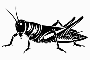 locust silhouette line art vector illustration with a white background