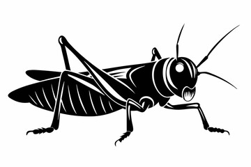 locust silhouette line art vector illustration with a white background