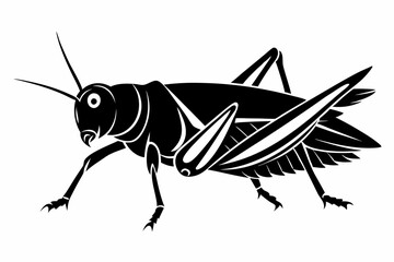 locust silhouette line art vector illustration with a white background