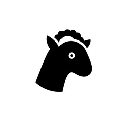 Obraz premium Minimalist black and white vector logo design featuring a stylized sheep icon with a unique hairstyle