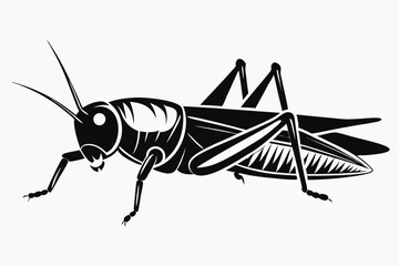 locust silhouette line art vector illustration with a white background