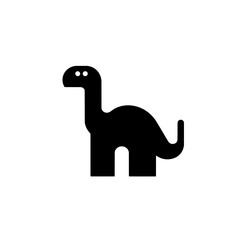 Fototapeta premium Minimalistic black and white dinosaur logo designed as a vector icon in SVG format, suitable for various design applications