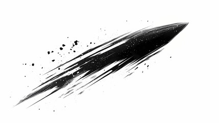 Vector illustration of meteor logo or meteorite falls on the white blackground. Meteor Blade. Illustration