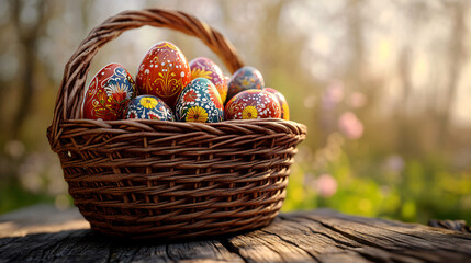 Rustic outdoor Easter still life