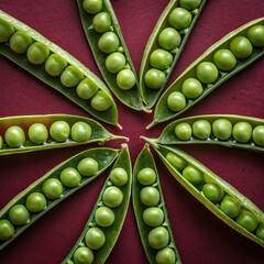 Green Harmony Pea Pods in a Circle