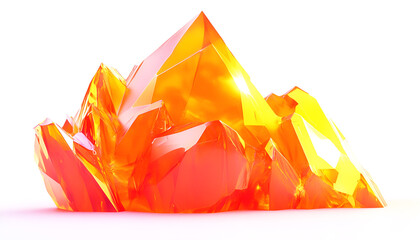 neon orange futuristic pixelated graphic rock against a white backgound, clip art style