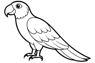 macaw silhouette line art vector illustration with a white background
