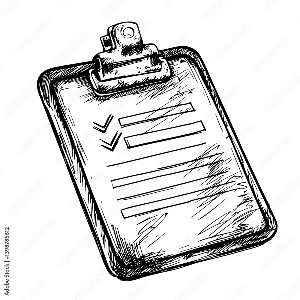 Poster checklist on clipboard for task management in office environment during a busy work day