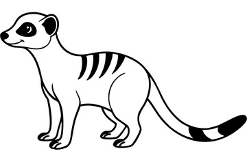 meerkat silhouette line art vector illustration with a white background