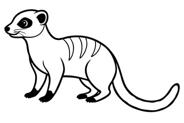 meerkat silhouette line art vector illustration with a white background