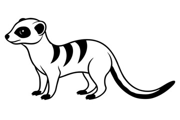meerkat silhouette line art vector illustration with a white background