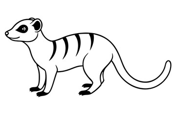 meerkat silhouette line art vector illustration with a white background