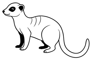 meerkat silhouette line art vector illustration with a white background