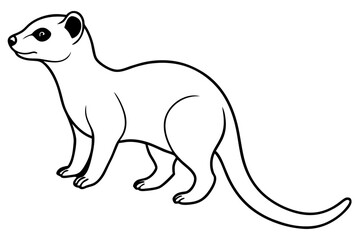 meerkat silhouette line art vector illustration with a white background