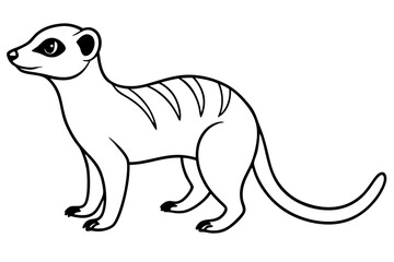 meerkat silhouette line art vector illustration with a white background