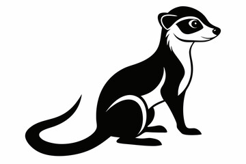 meerkat silhouette line art vector illustration with a white background
