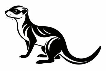 meerkat silhouette line art vector illustration with a white background