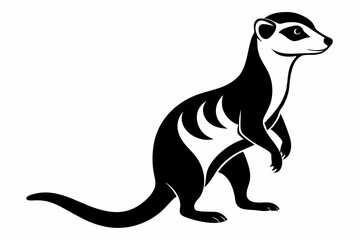meerkat silhouette line art vector illustration with a white background