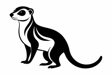 meerkat silhouette line art vector illustration with a white background