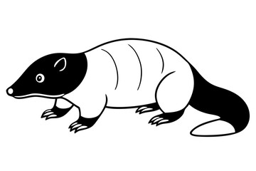 mole silhouette line art vector illustration with a white background