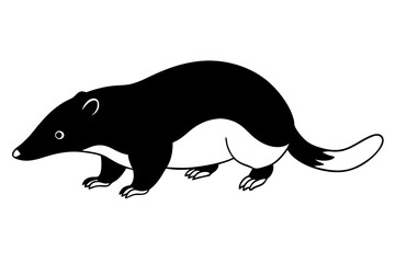 mole silhouette line art vector illustration with a white background