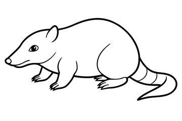 mole silhouette line art vector illustration with a white background