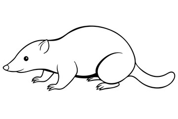 mole silhouette line art vector illustration with a white background
