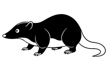 mole silhouette line art vector illustration with a white background