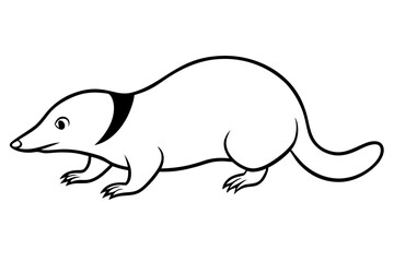 mole silhouette line art vector illustration with a white background