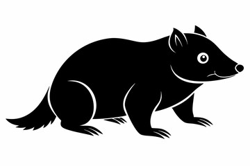 mole silhouette line art vector illustration with a white background