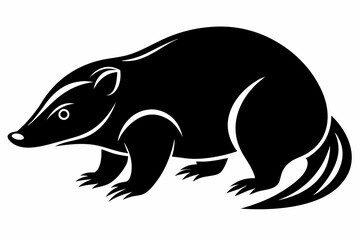 mole silhouette line art vector illustration with a white background