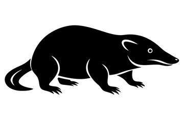 mole silhouette line art vector illustration with a white background