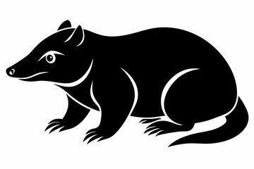 mole silhouette line art vector illustration with a white background