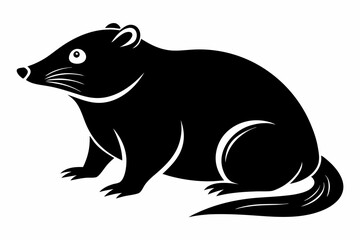 mole silhouette line art vector illustration with a white background