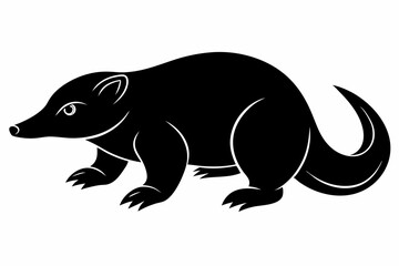 mole silhouette line art vector illustration with a white background