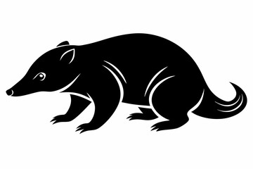 mole silhouette line art vector illustration with a white background