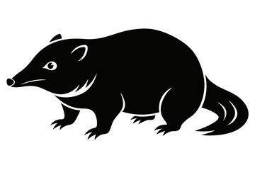 mole silhouette line art vector illustration with a white background