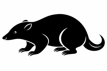 mole silhouette line art vector illustration with a white background