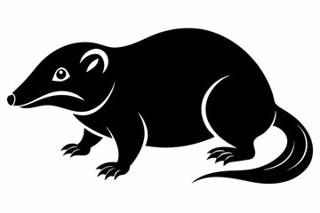 mole silhouette line art vector illustration with a white background